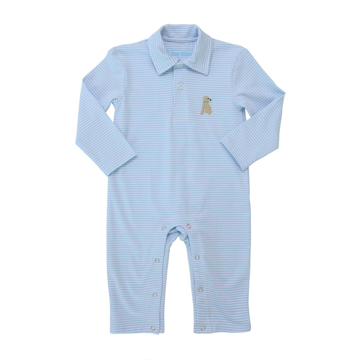 Puppy Polo Romper - Doodlebug's Children's Boutique