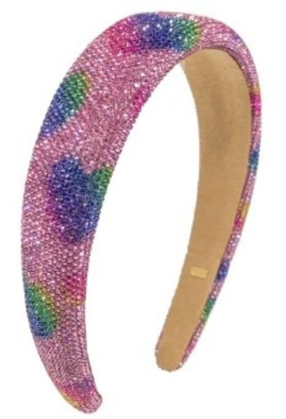 Pink Rainbow Heart Crystallized Headband - Doodlebug's Children's Boutique