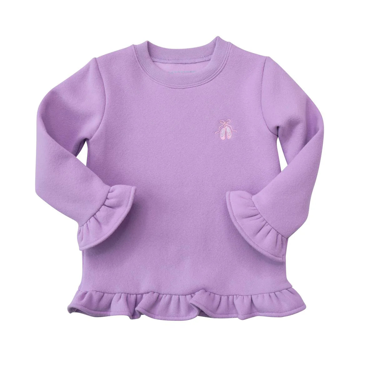 Ballet Slipper Ruffle Sweatshirt - Doodlebug's Children's Boutique
