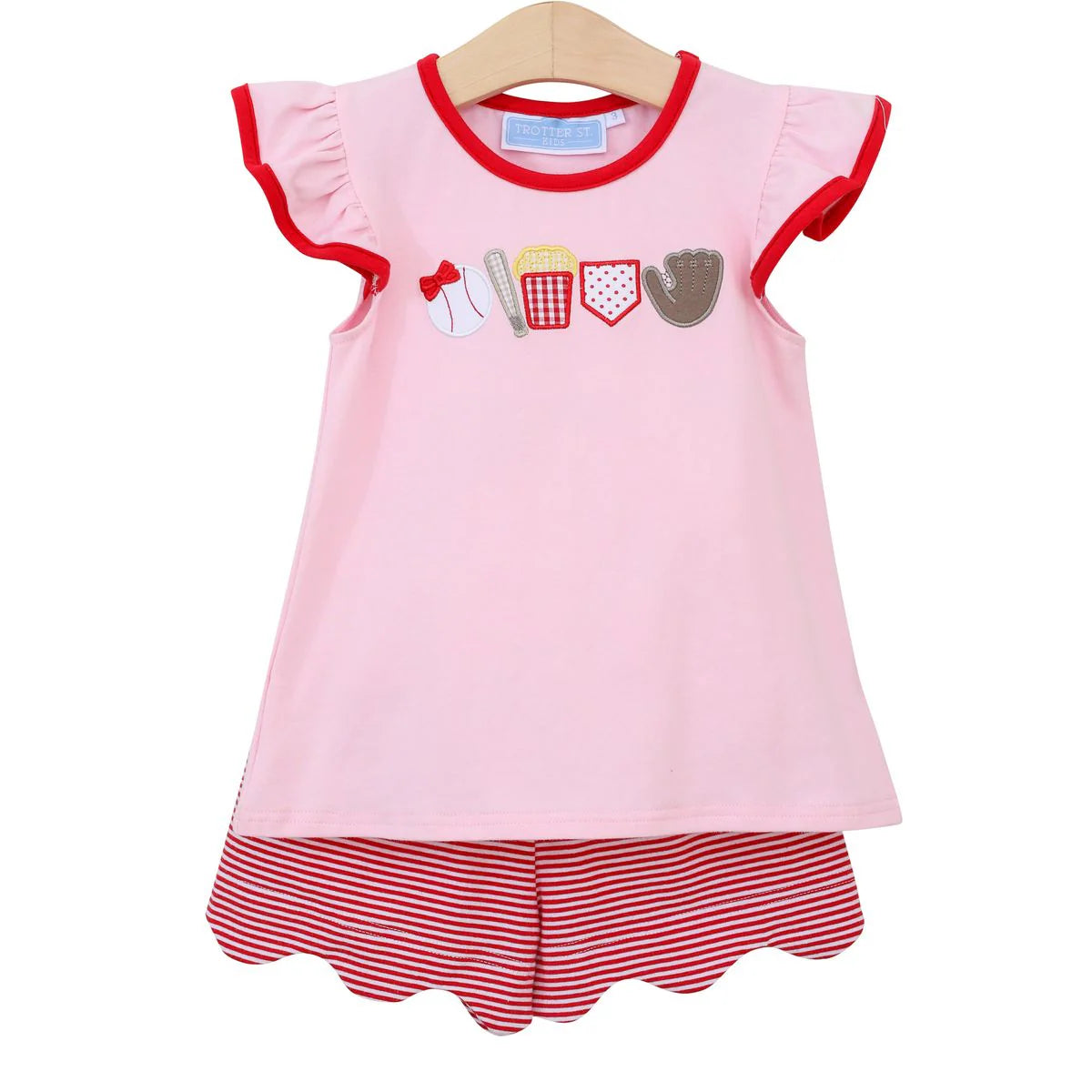Take Me Out to the Ballgame Flutter Short Set - Doodlebug's Children's Boutique