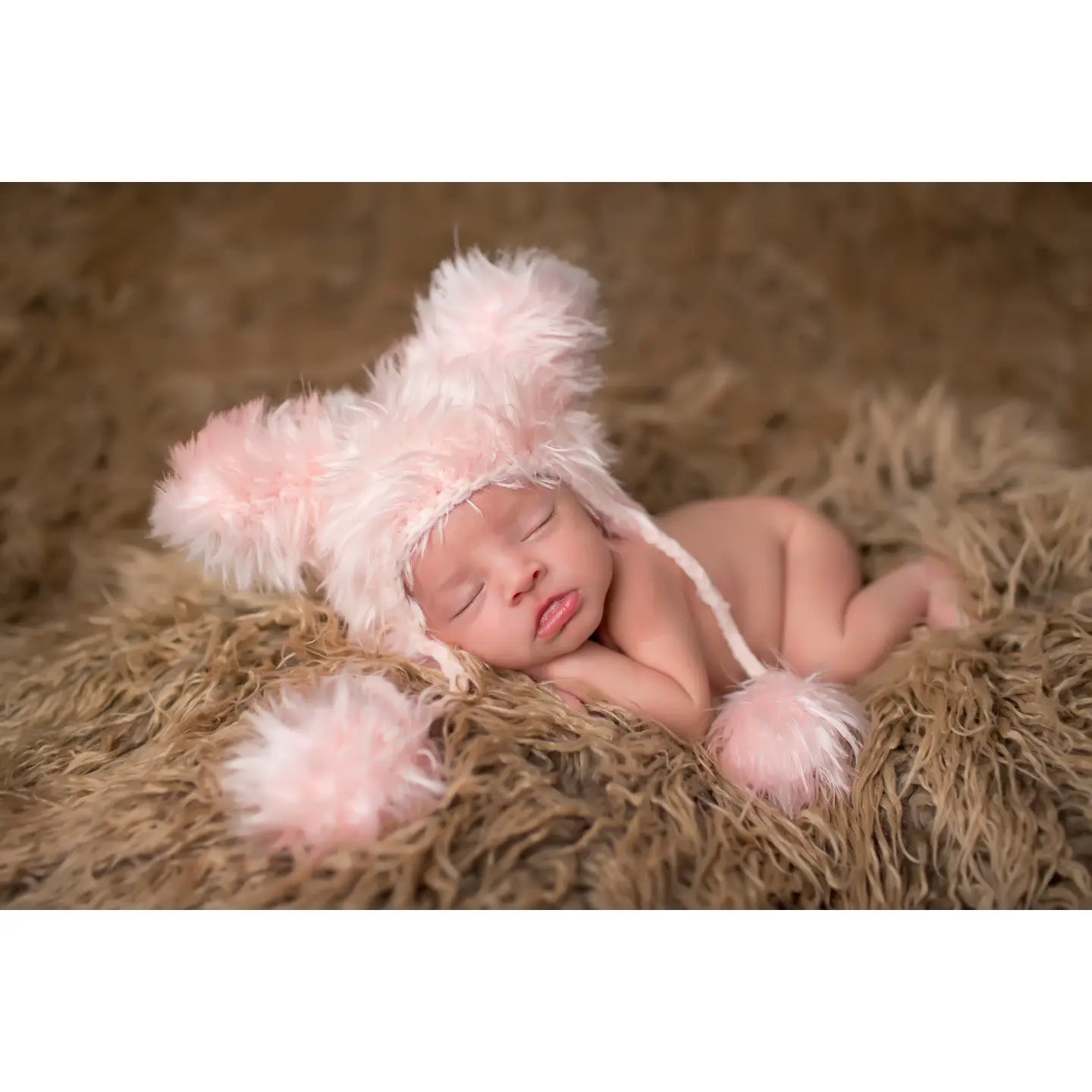Dakota Plush Pink Bear Hat - Doodlebug's Children's Boutique