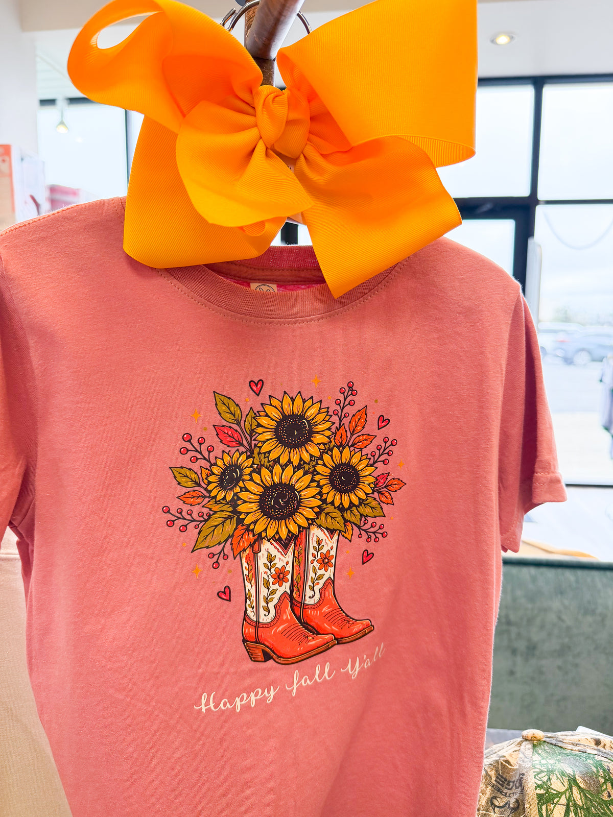 Happy Fall Yall Sunflower Boot Shirt - Doodlebug's Children's Boutique