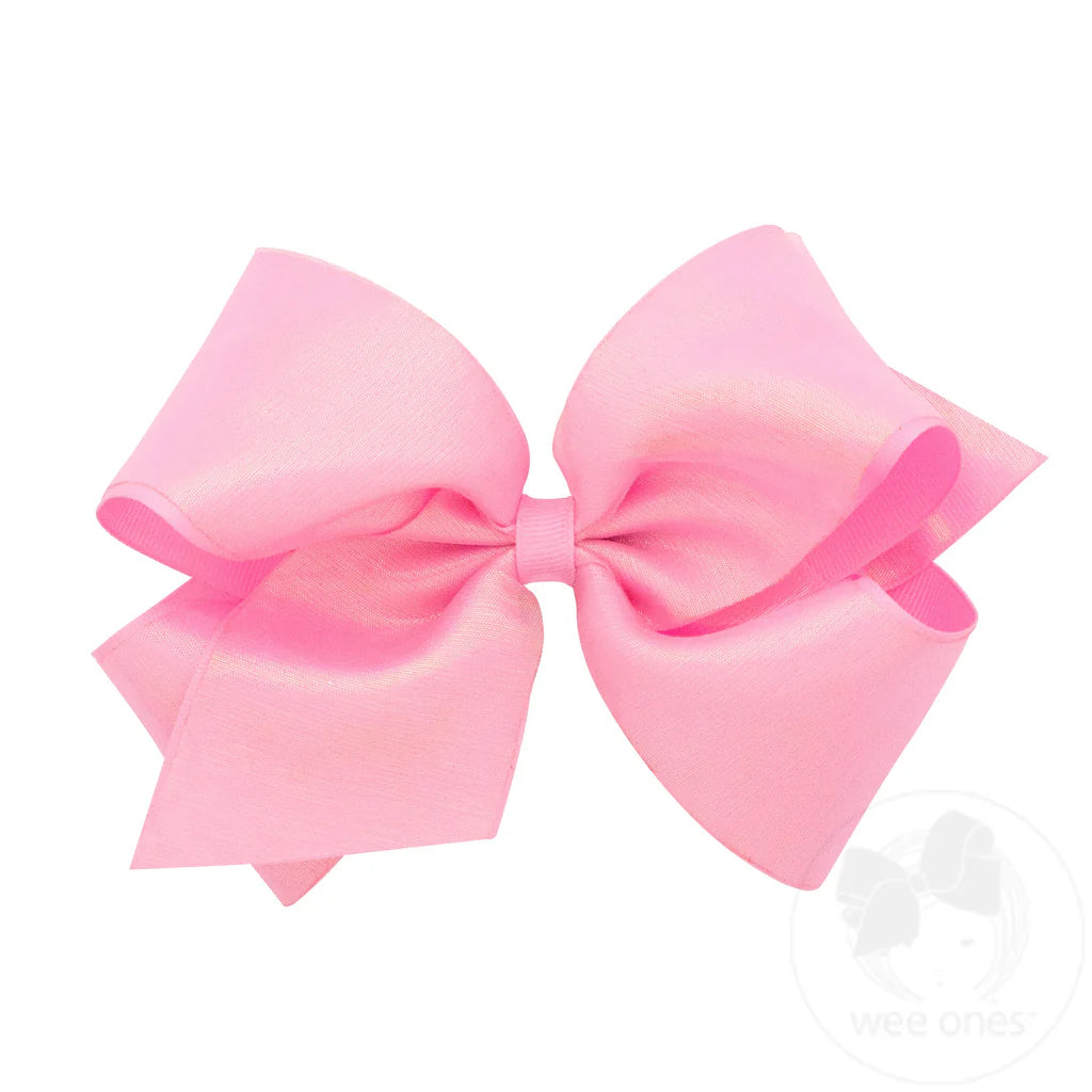 King Iridescent Bow in Pearl - Doodlebug's Children's Boutique