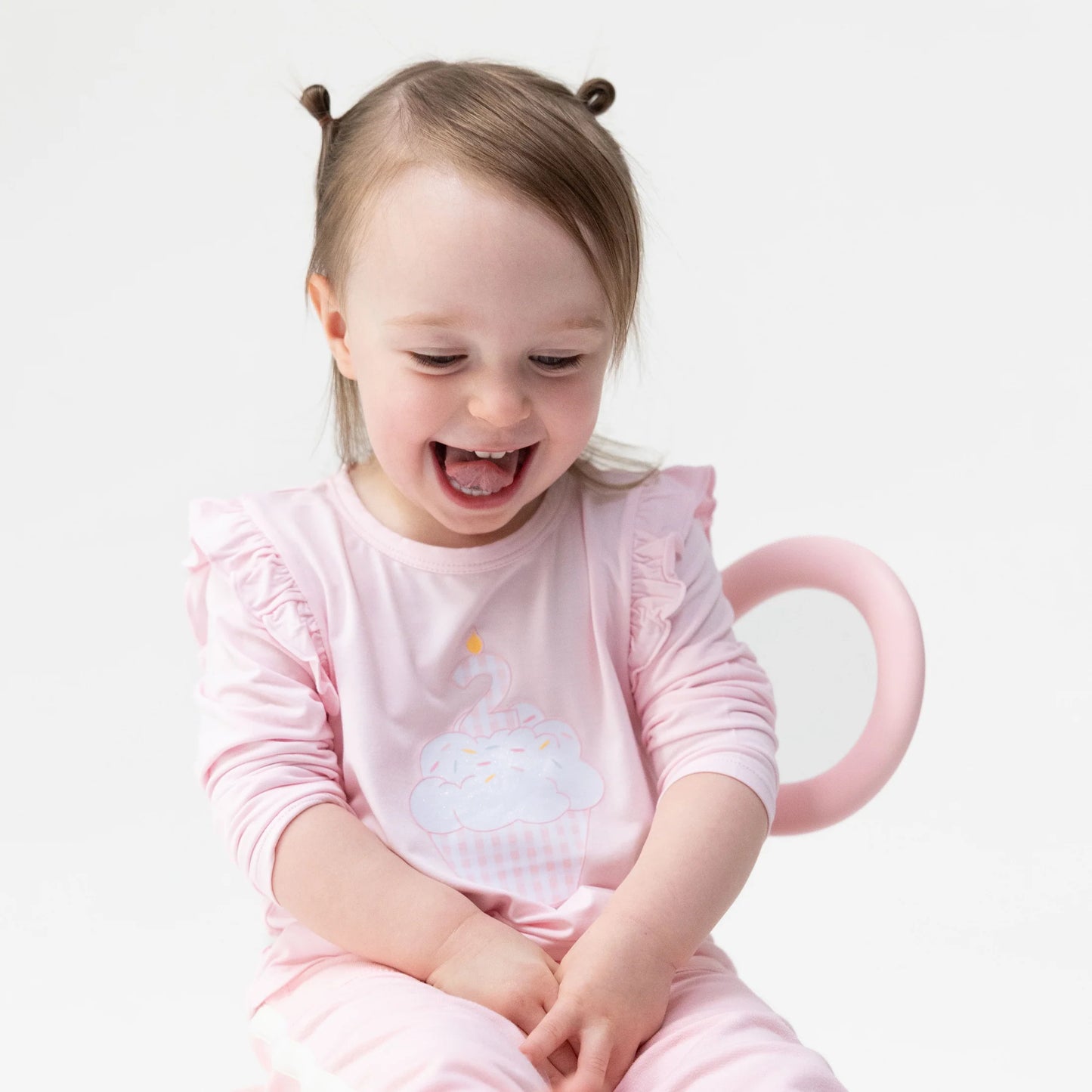Second Birthday Pink Long Sleeve Ruffle Shirt - Doodlebug's Children's Boutique