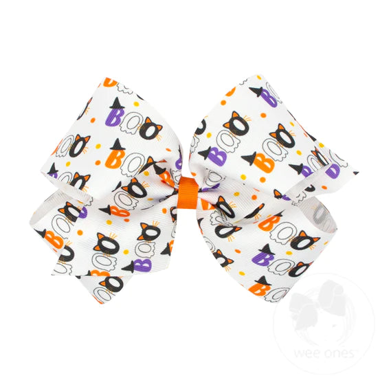 Boo Print King Bow - Doodlebug's Children's Boutique