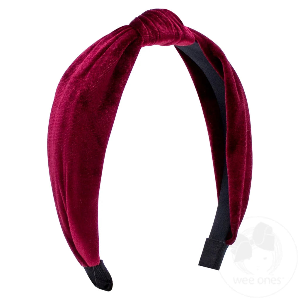Cranberry Velvet Knot Headband