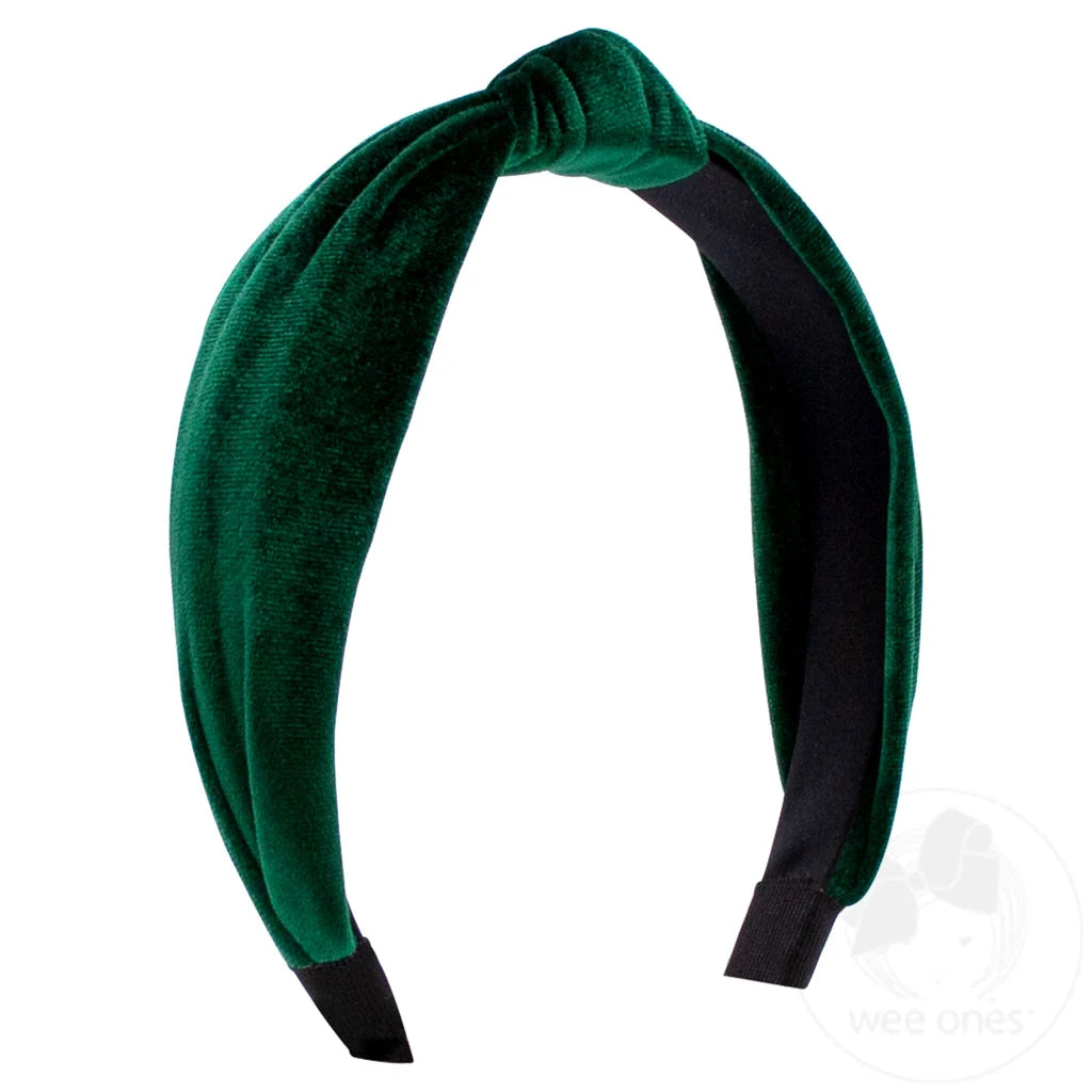 Forest Green Velvet Knot Headband