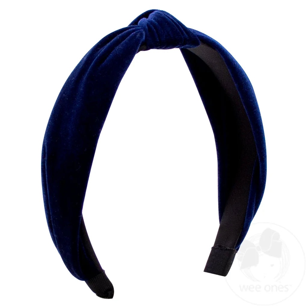 Navy Velvet Knot Headband