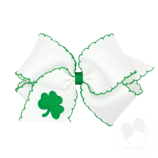 Shamrock Moonstitch King Bow - Doodlebug's Children's Boutique