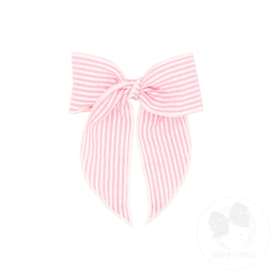Blue Seersucker Basket Bow main image 1