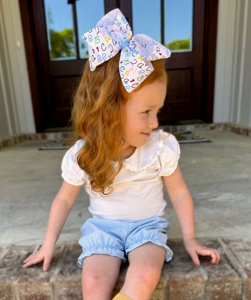 ABC's Print King Bow - Doodlebug's Children's Boutique