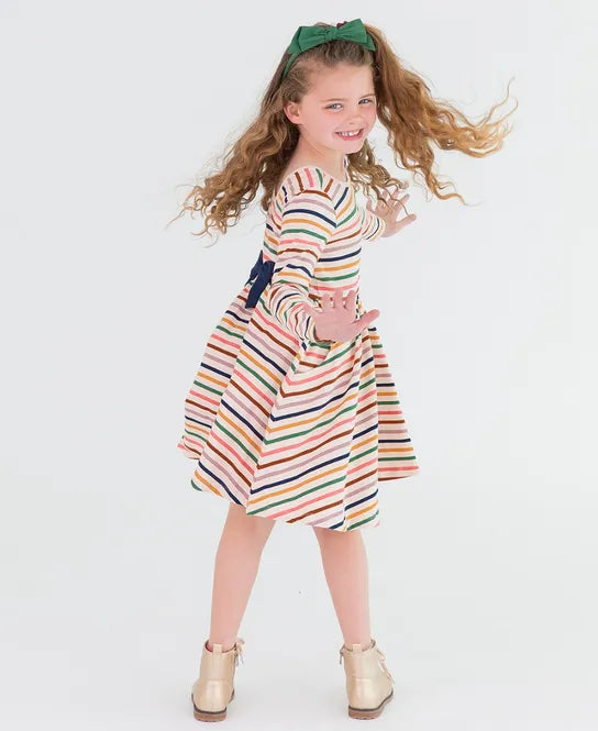 Sunrise Rainbow Long Sleeve Twirl Dress - Doodlebug's Children's Boutique