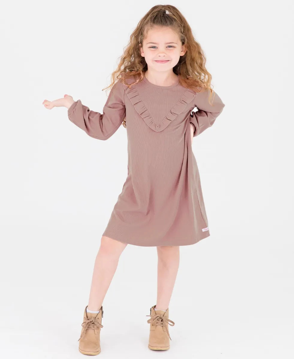 Dusty Lilac Rib Knit Dress - Doodlebug's Children's Boutique