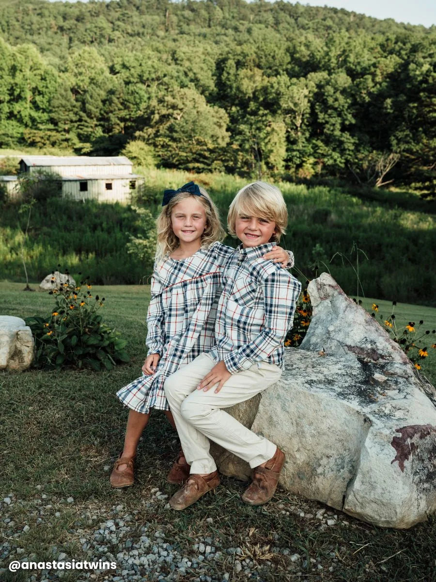 Homegrown Harvest Plaid Long Sleeve Button Down Shirt - Doodlebug's Children's Boutique