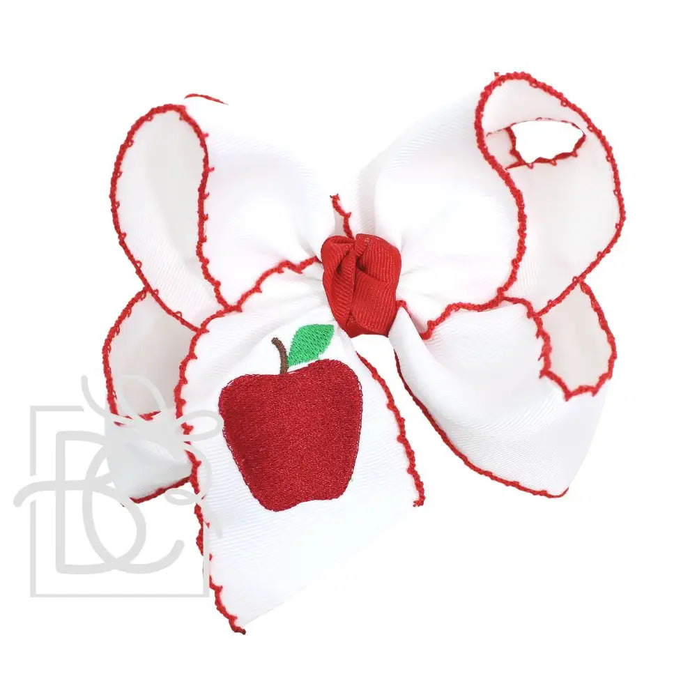 XL Crochet Edge Apple Bow - Doodlebug's Children's Boutique