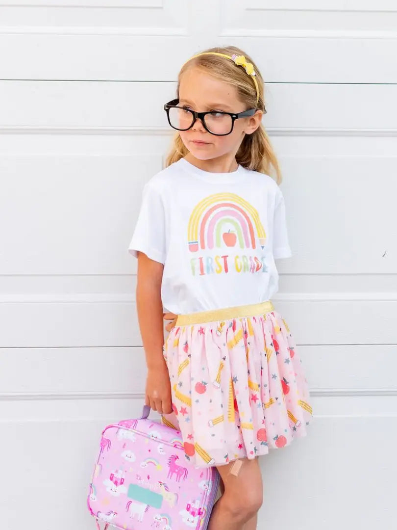 First Grade Pencil Rainbow Shirt - Doodlebug's Children's Boutique