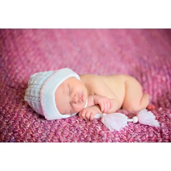 Ivory & Pink Going Home Crochet Bonnet - Doodlebug's Children's Boutique