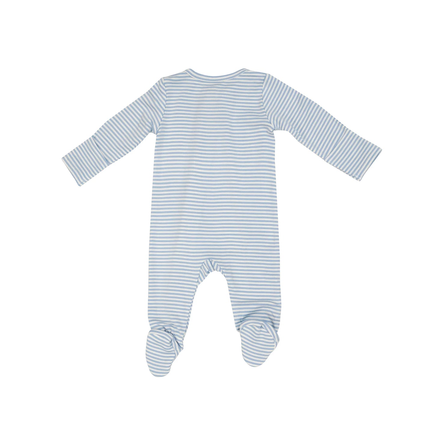 2 Way Zipper Footie in Bedtime Story Stripes - Doodlebug's Children's Boutique