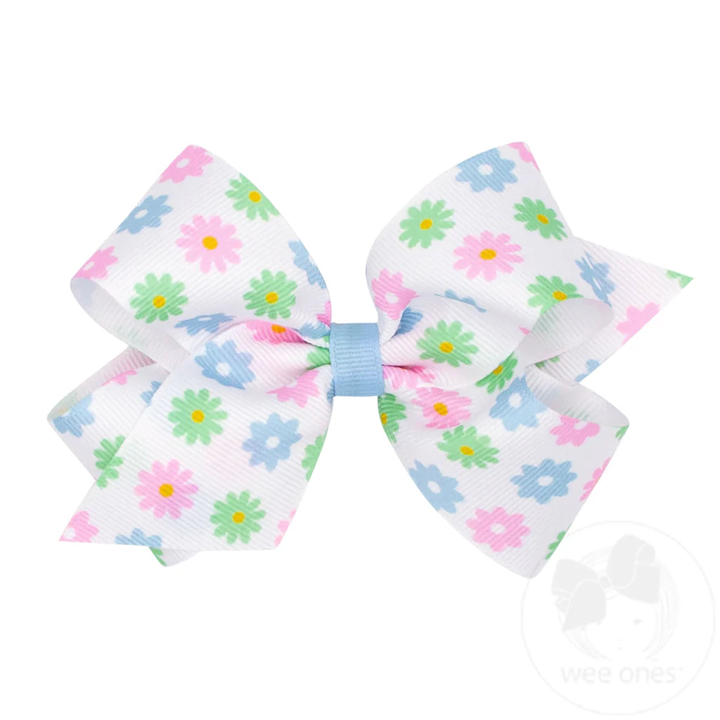 Spring Flowers Medium Bow - Doodlebug's Children's Boutique