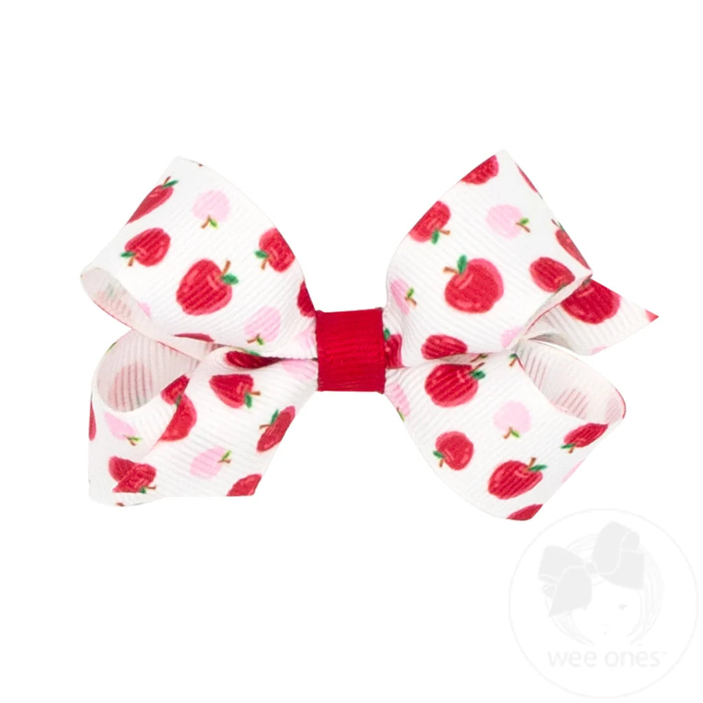 Mini Apple Print Bow