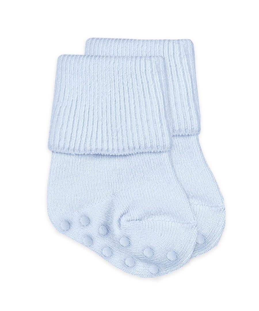 Organic Cotton Turn Cuff Socks in Blue