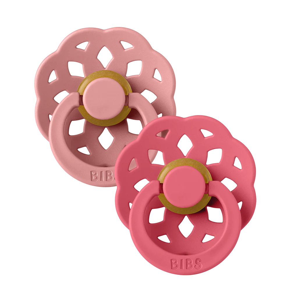 Boheme Pacifier 2 Pack in Dusty Pink and Coral