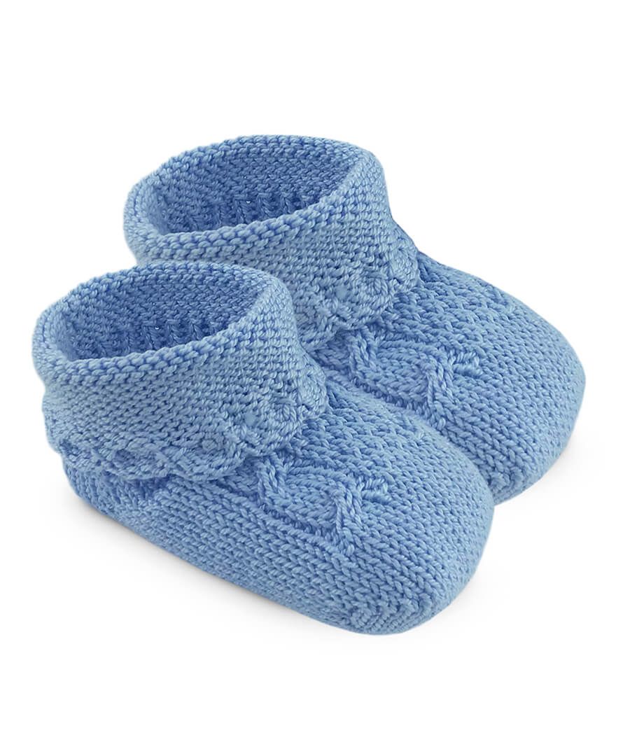Cable Bootie in Blue - Doodlebug's Children's Boutique