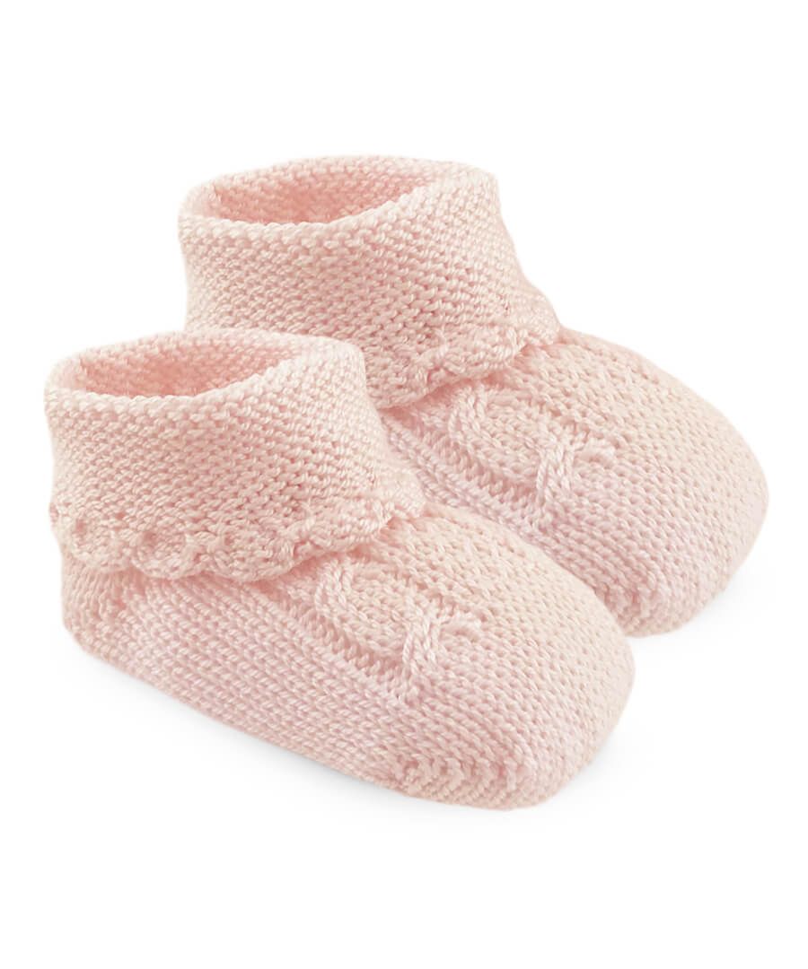 Cable Bootie in Pink - Doodlebug's Children's Boutique