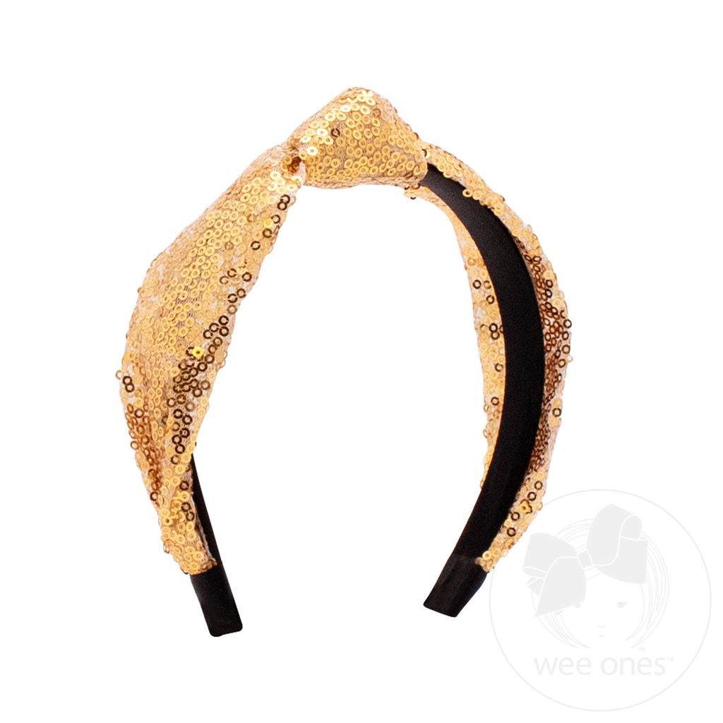 Gold Sequin Knot Headband