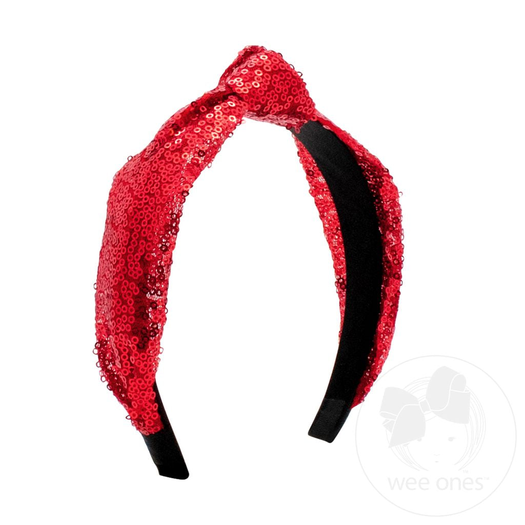 Red Sequin Knot Headband