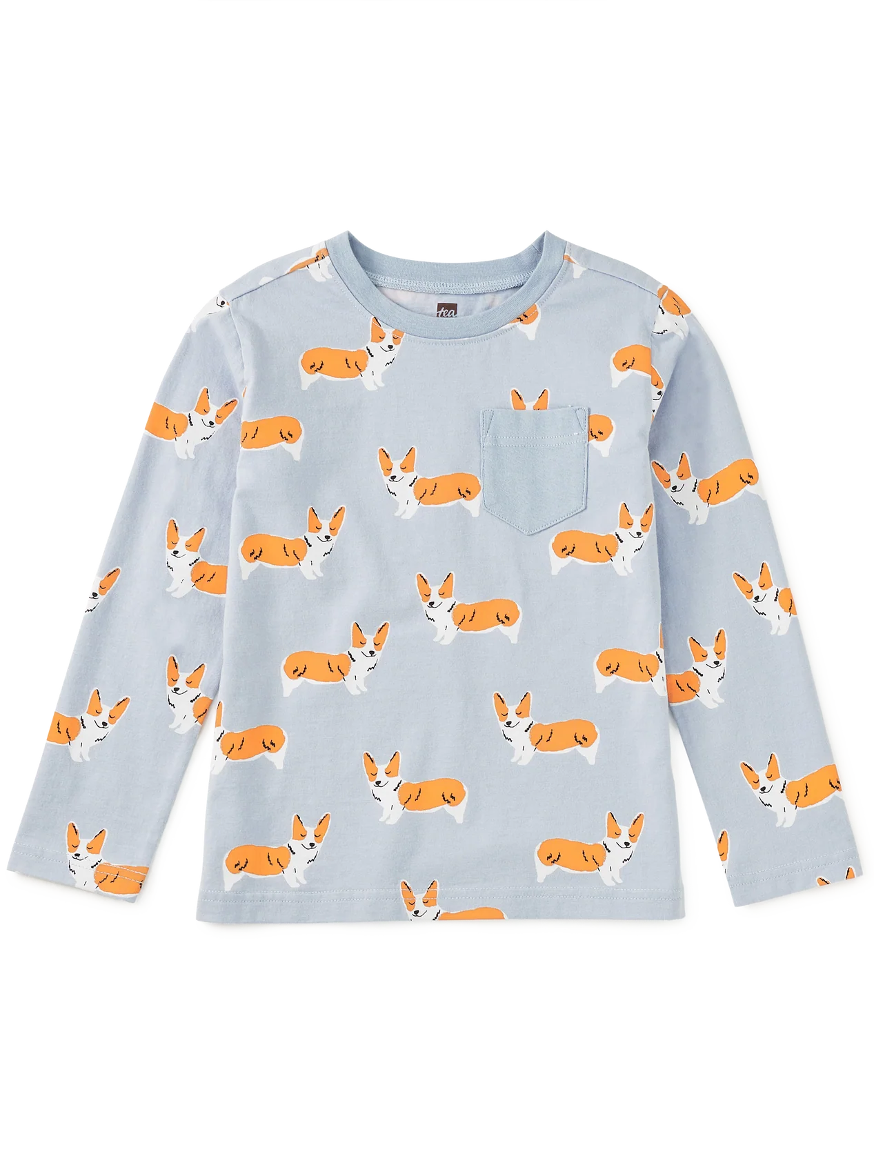 Cutie Corgis Long Sleeve Pocket Tee