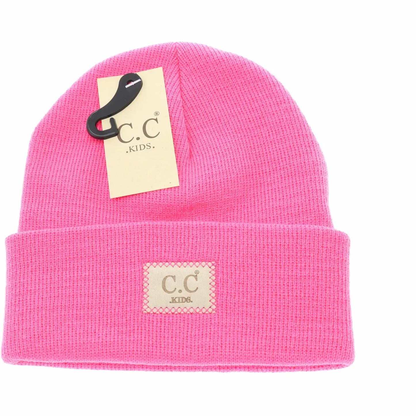 Candy Pink Classic Ribbed Kids Beanie - Doodlebug's Children's Boutique