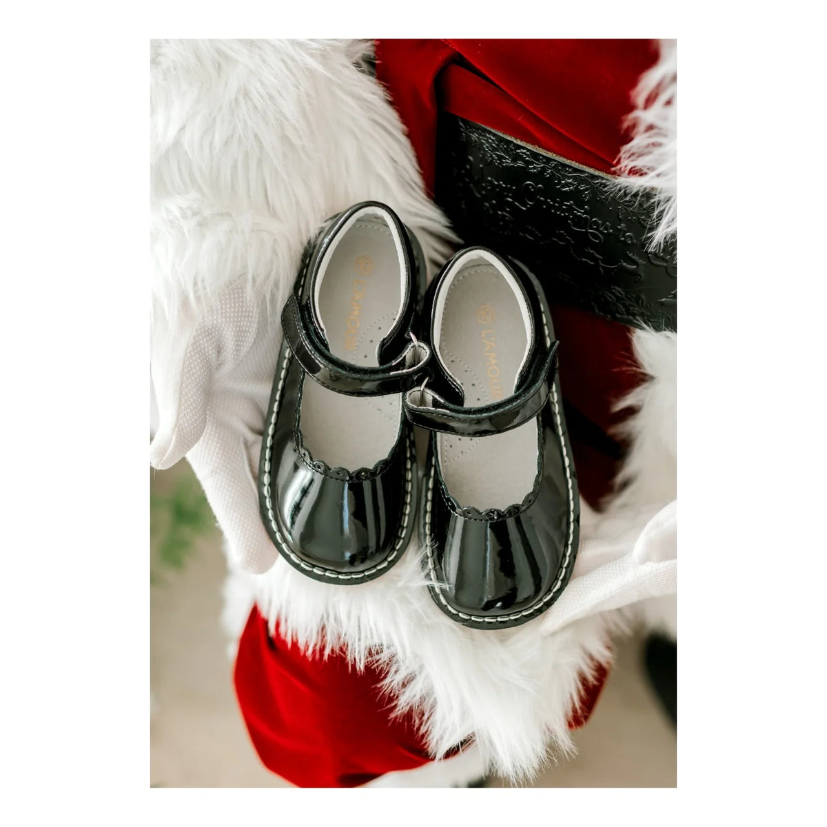 Caitlin Scalloped Patent Mary Jane ih Black