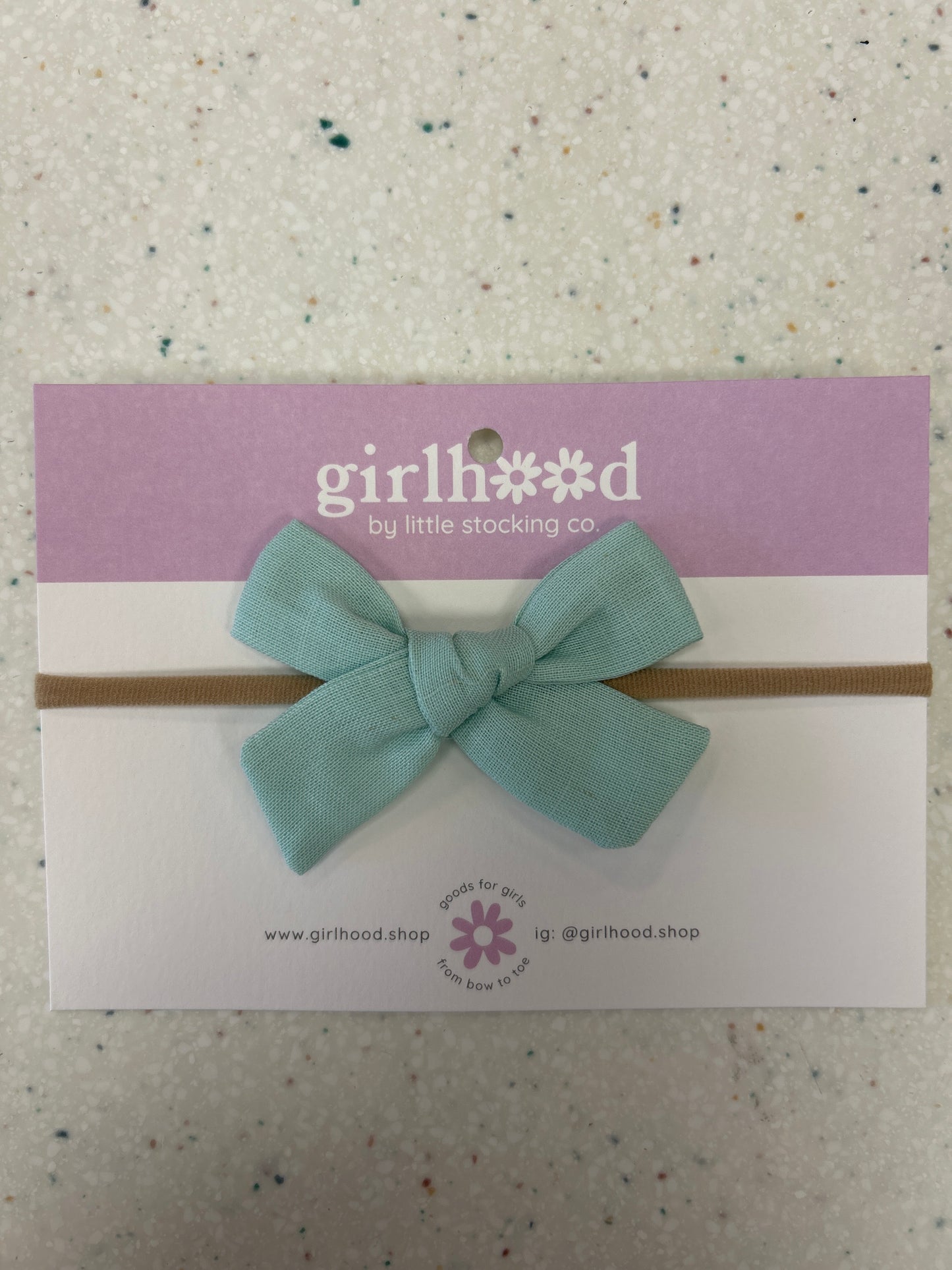 Baby Bow Headband in Mint - Doodlebug's Children's Boutique