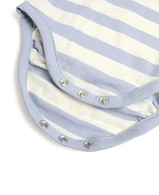 Frost Blue Stripe Henley Bodysuit - Doodlebug's Children's Boutique