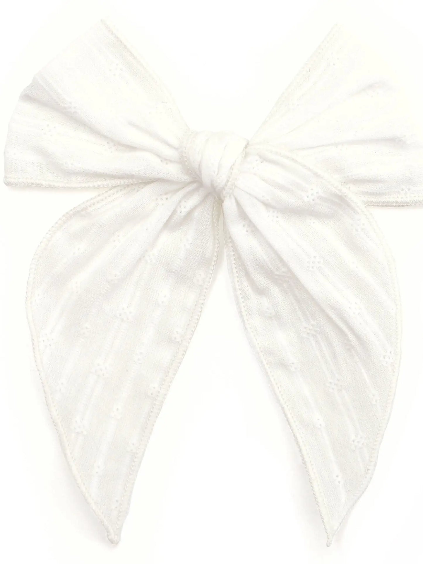 Party Girl Bow in Ivory Eyelet - Doodlebug's Children's Boutique