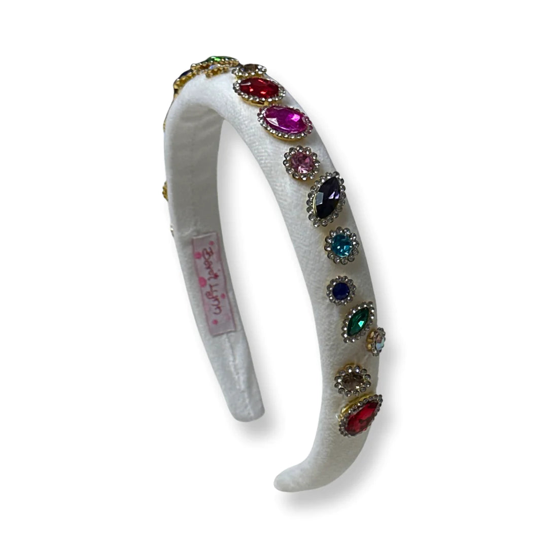 White Jewel Headband - Doodlebug's Children's Boutique