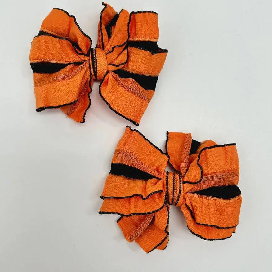 Trick or Treat Ruffle Clip Set of Two - Doodlebug's Children's Boutique