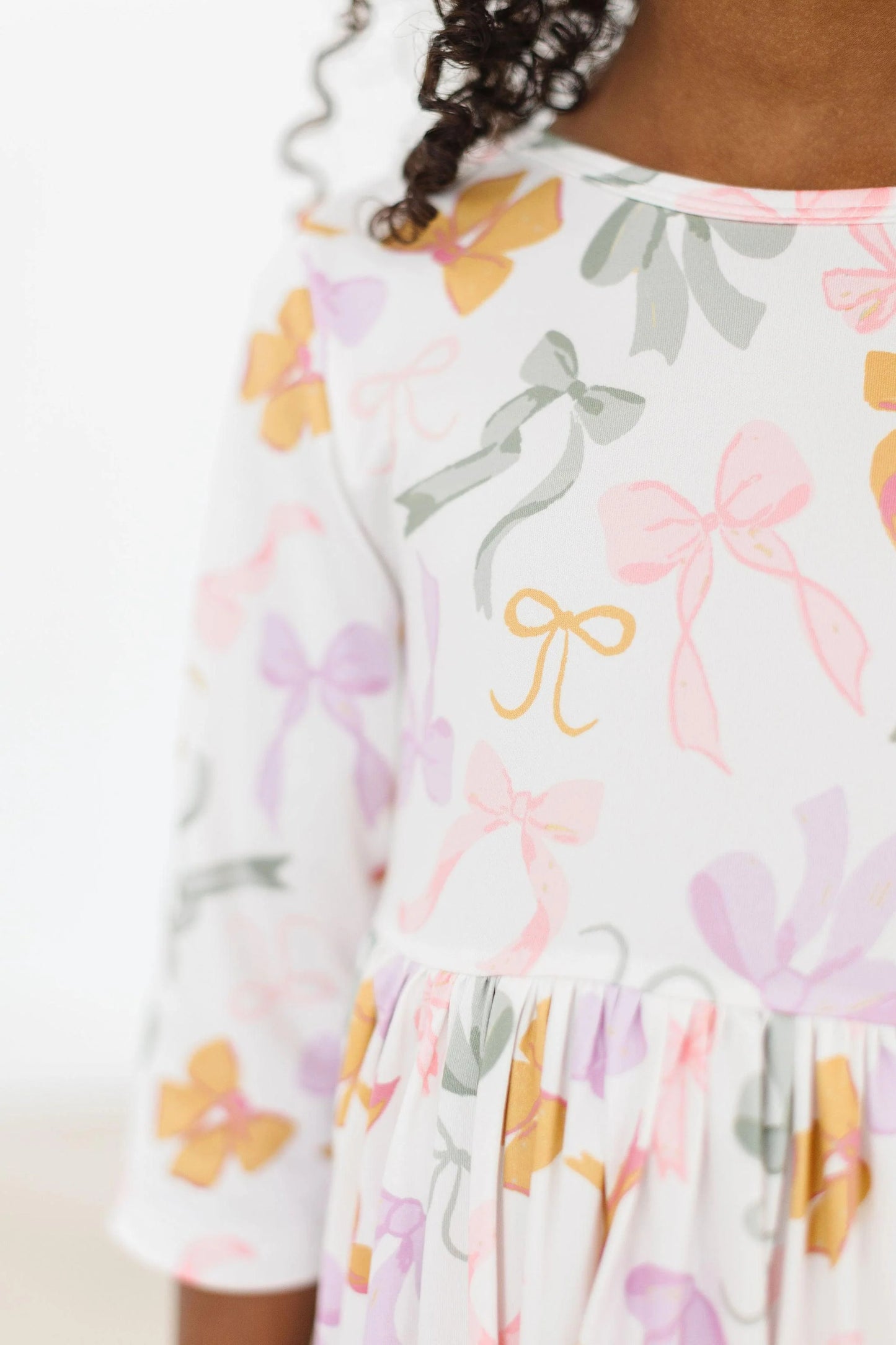 Boho Bows 3/4 Sleeve Dress - Doodlebug's Children's Boutique