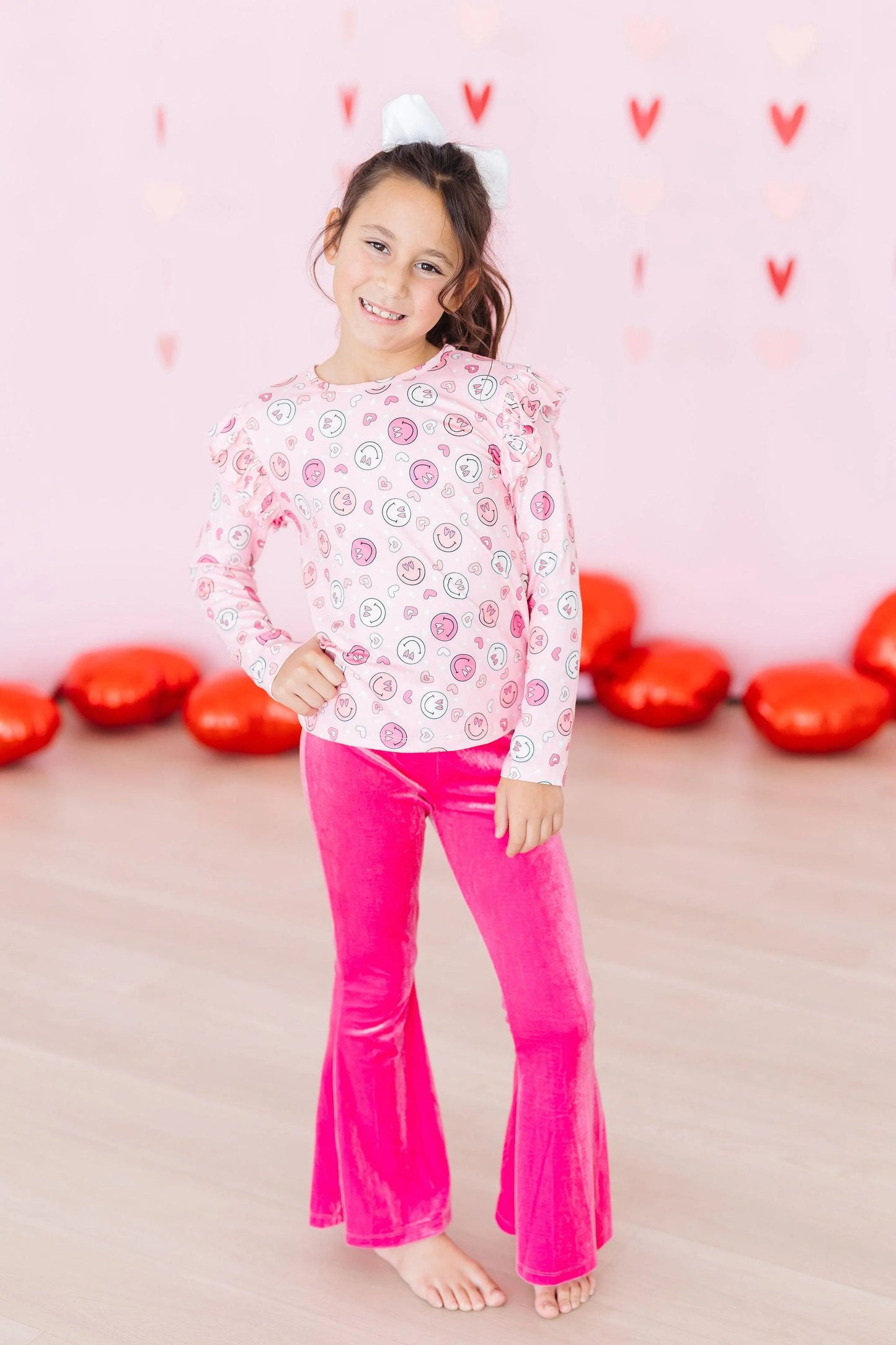 You Make Me Happy Long Sleeve Ruffle Tee - Doodlebug's Children's Boutique