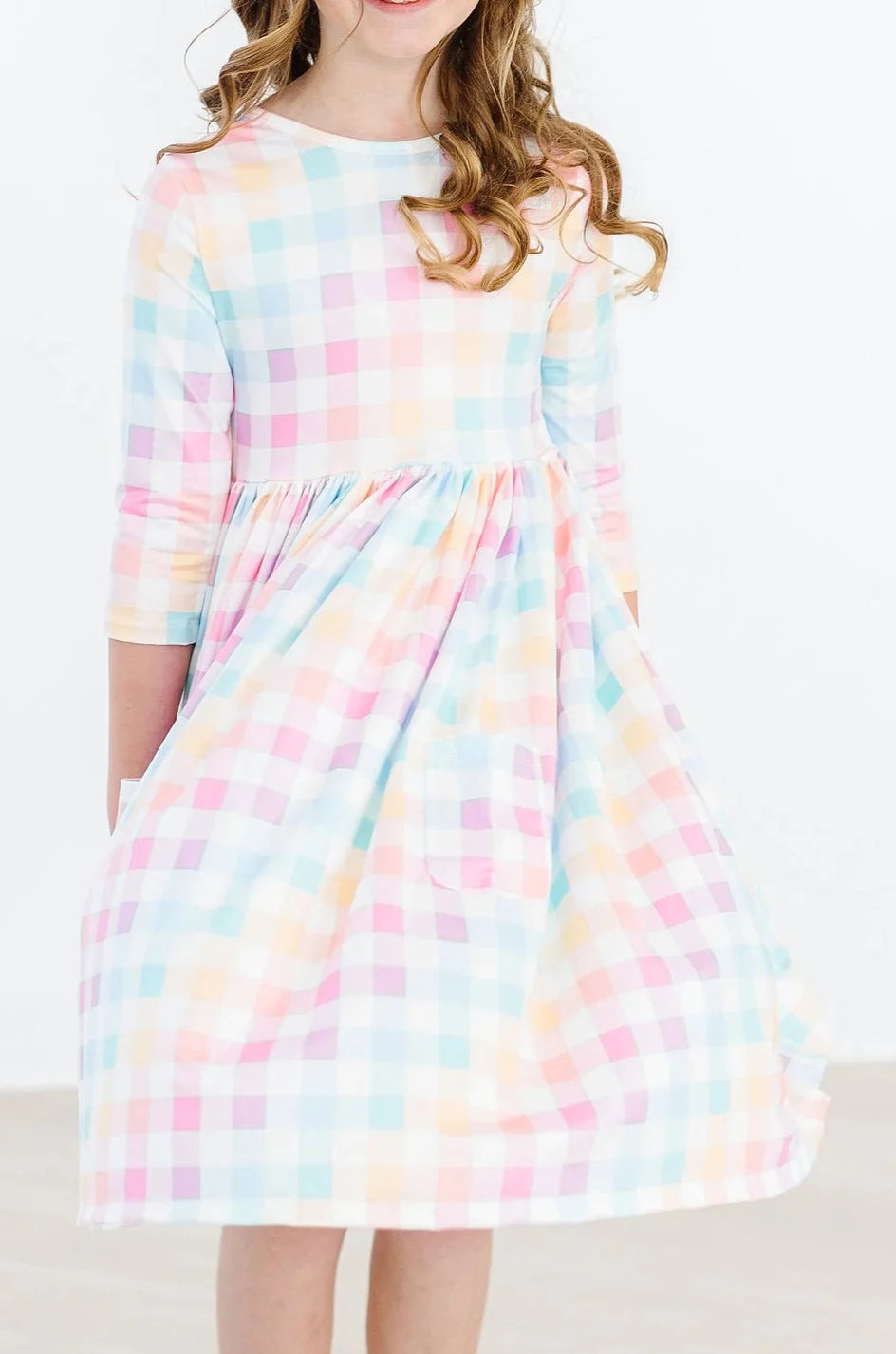 Pastel Plaid Pocket Twirl Dress - Doodlebug's Children's Boutique
