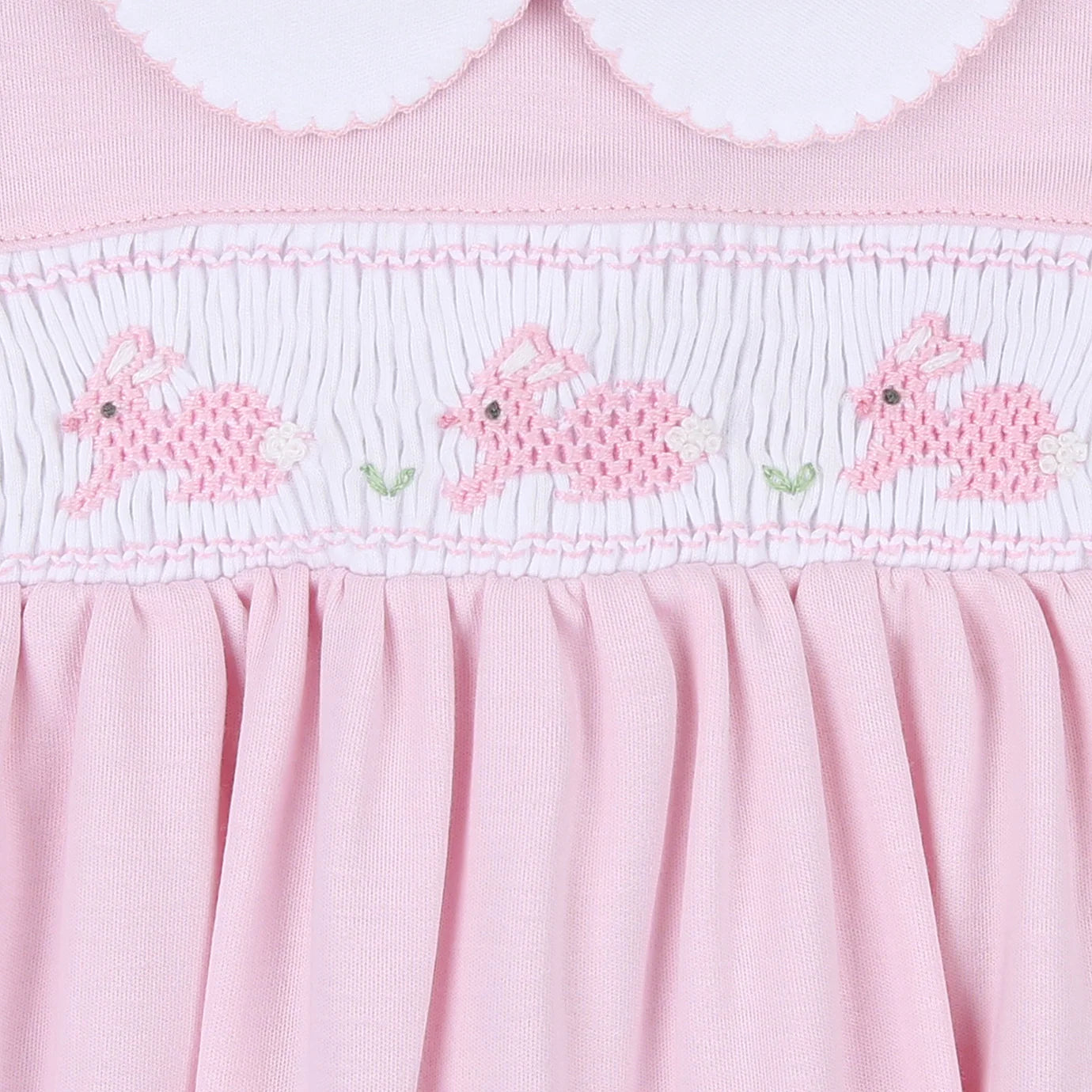 Pastel Bunny Classics Smocked Collared Flutters Bubble - Doodlebug's Children's Boutique