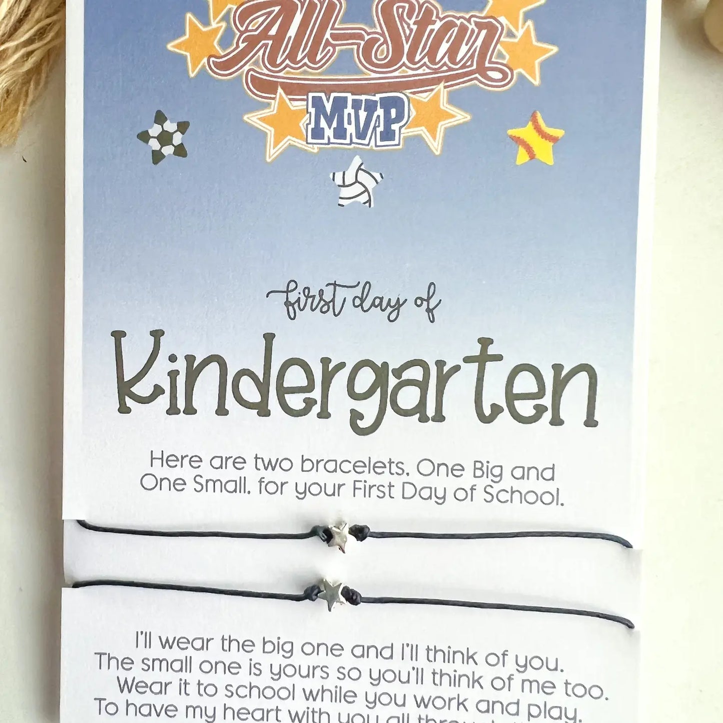 Kindergarten All Star Back To School Wish Bracelet for Mommy and Me - Doodlebug's Children's Boutique