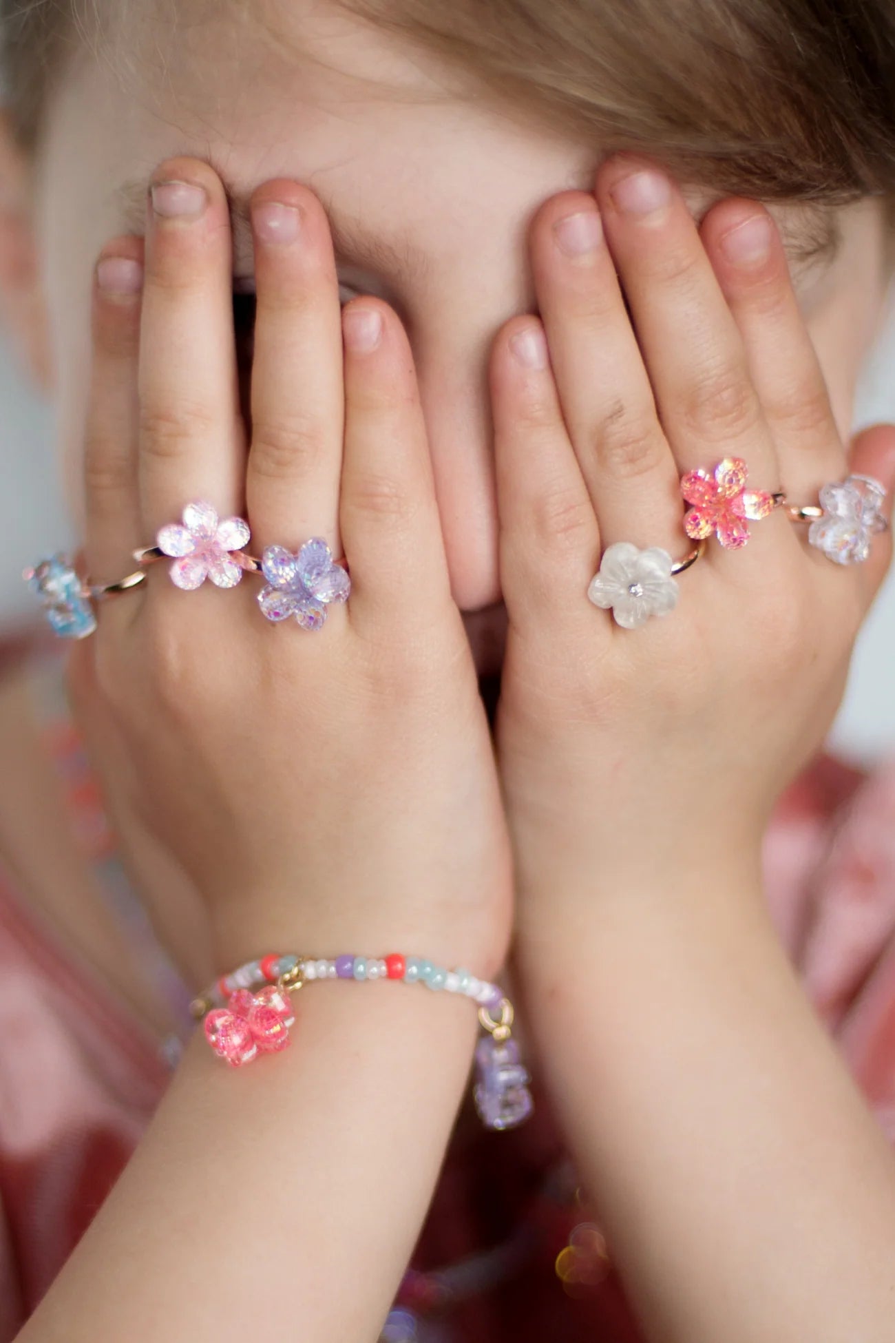 Boutique Shimmer Flower Ring Set - Doodlebug's Children's Boutique