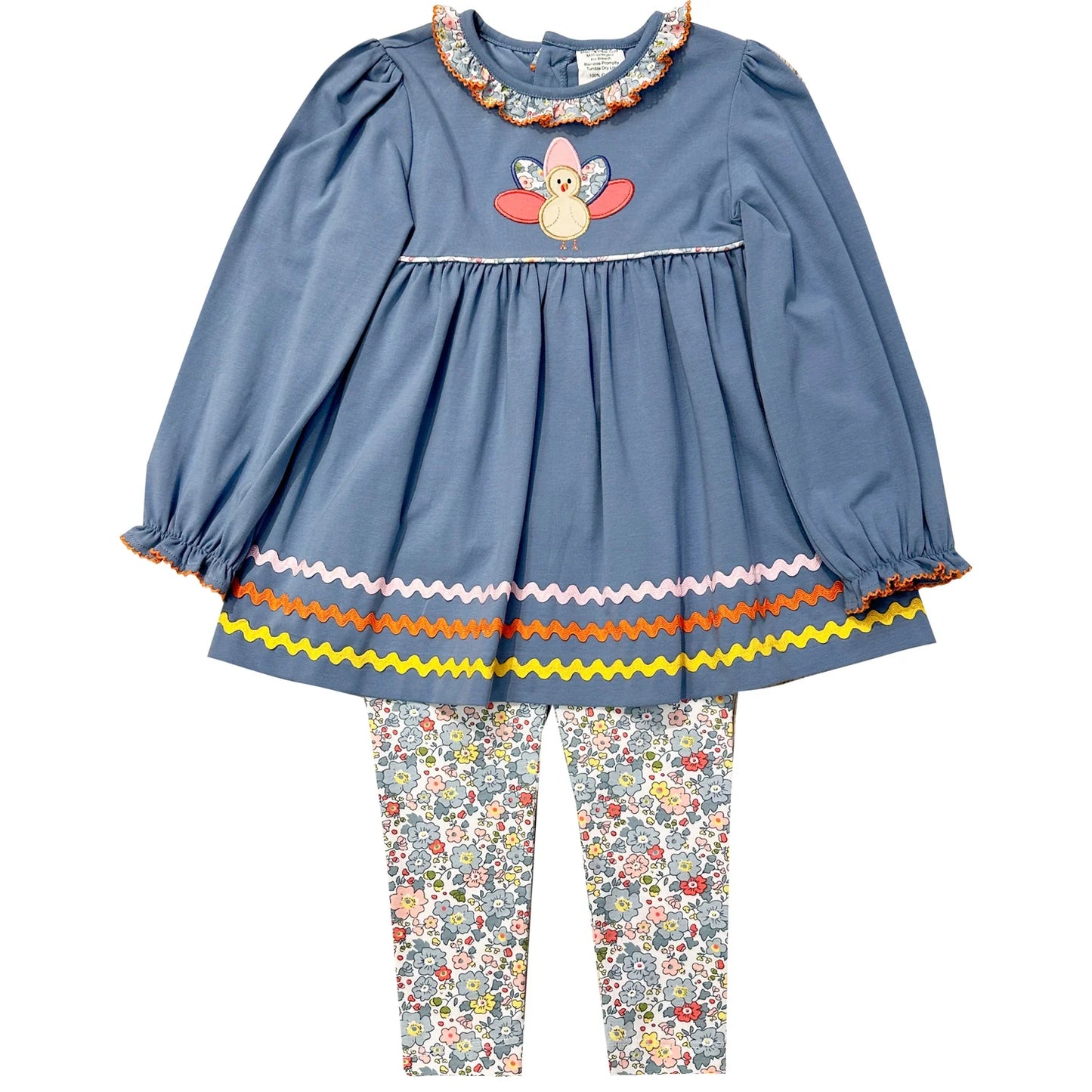 Festive Flower Turkey Leggings Set - Doodlebug's Children's Boutique