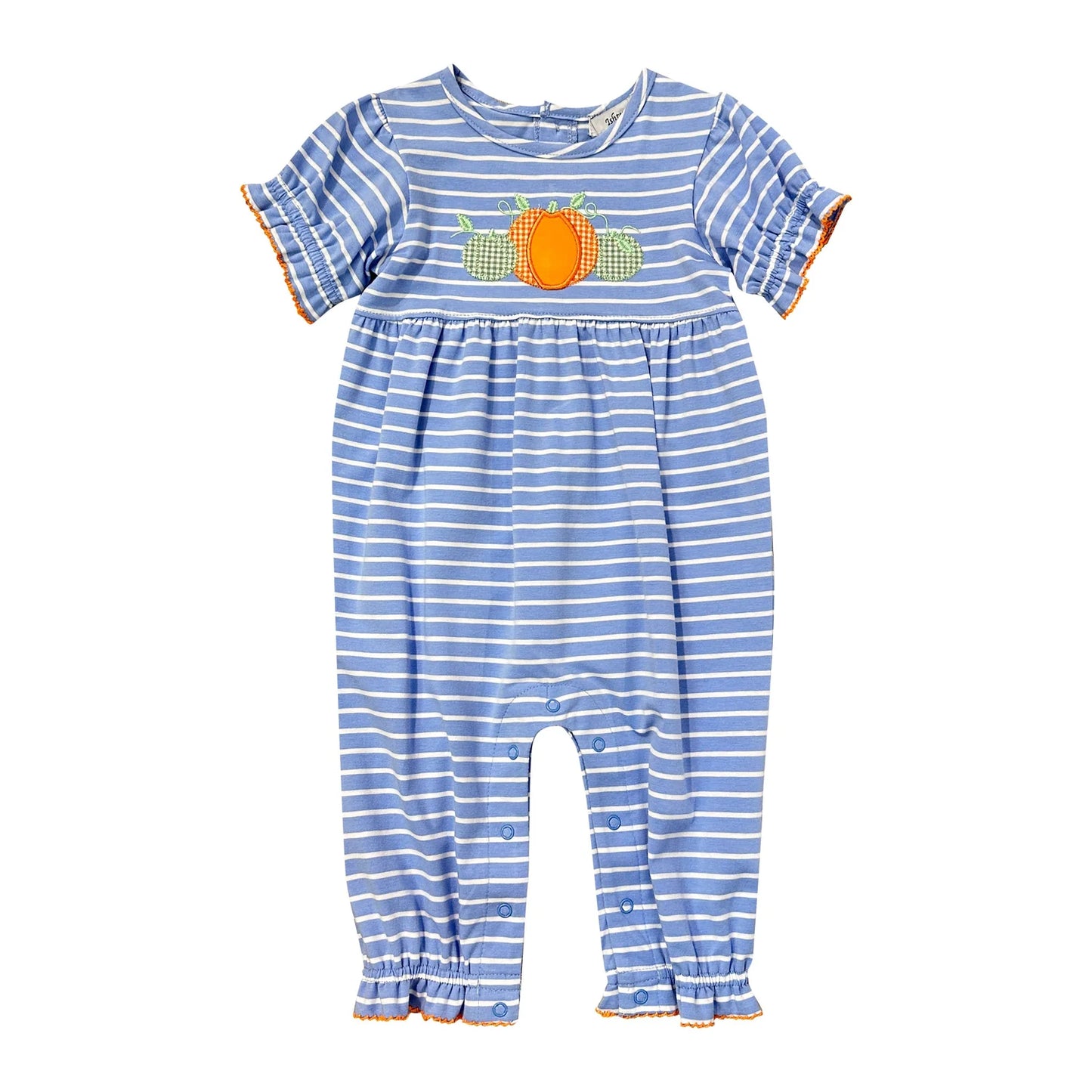 Pumpkin Applique Romper - Doodlebug's Children's Boutique