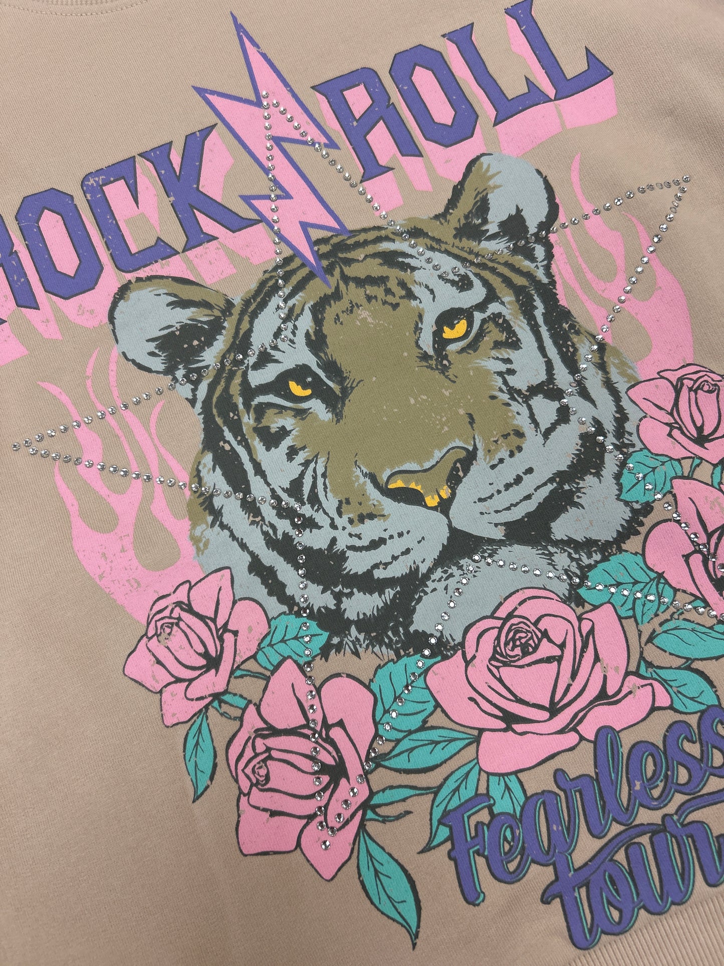 Rock & Roll Rhinestone Tiger Sweatshirt - Doodlebug's Children's Boutique