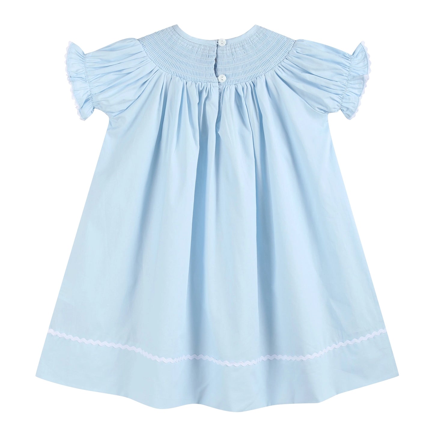 Light Blue Crosses Smocked Bishop Dress - Doodlebug's Children's Boutique
