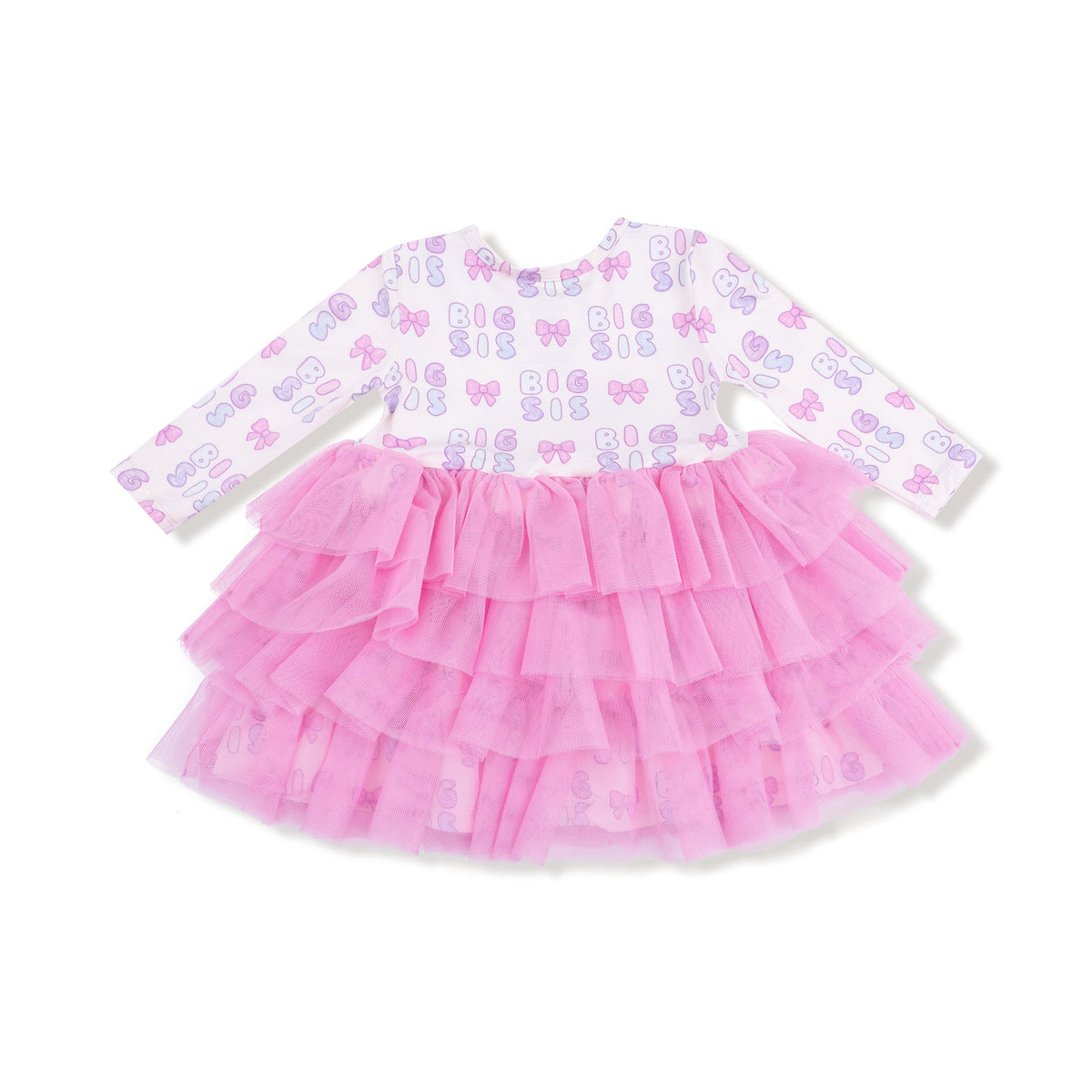 Big Sis Long Sleeve Layered Tulle Dress - Doodlebug's Children's Boutique