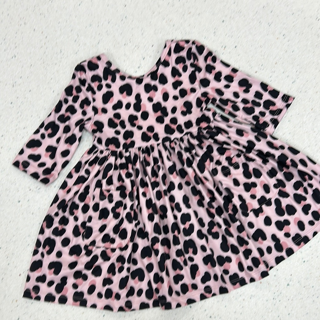 On the Wild Side 3/4 Sleeve Pocket Twirl Dress - Doodlebug's Children's Boutique